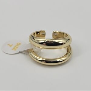 Loren Stewart X Curateur Deux Open Band Gold plated ring size 7 NWT